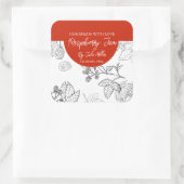 Étiquette de confiture de framboise maison noir et (Sac)