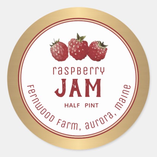 Étiquette de confiture de framboise moderne Bordur (Devant)