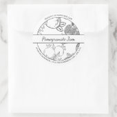 Étiquette de confiture de grenade noir et blanc (Sac)