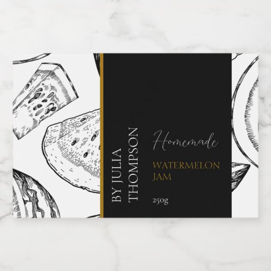 Étiquette de confiture de pastèque maison moderne (Étiquettes simples)