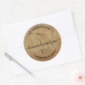 Étiquette de confiture de pêche Rustic Heart Handm (Enveloppe)