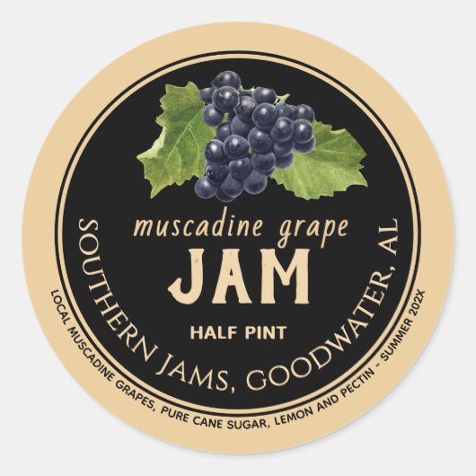 Étiquette de confiture de raisin de muscade Kraft (Devant)