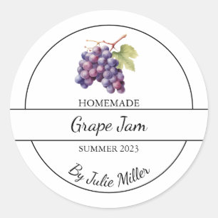 Étiquette de confiture de raisins maison simple