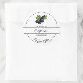 Étiquette de confiture de raisins maison simple (Sac)