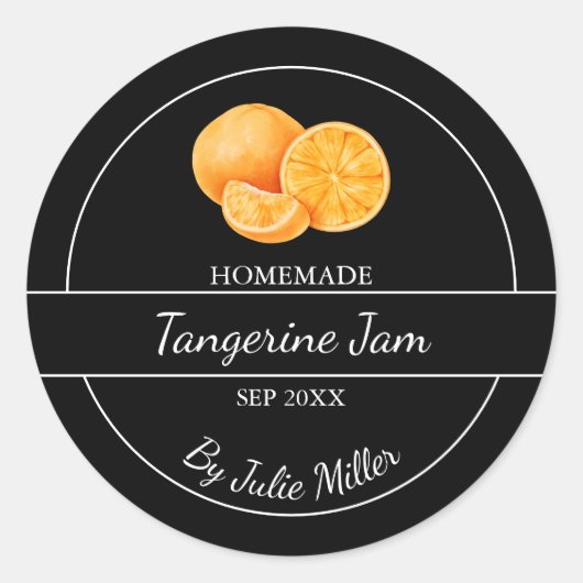 Étiquette de confiture de Tangerine maison simple  (Devant)