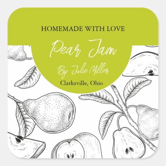 Étiquette de confiture d'ours maison noir et blanc (Devant)