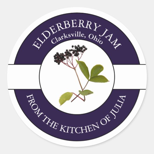 Étiquette de confiture Elderberry (Devant)