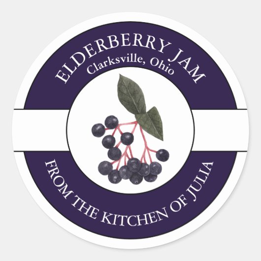 Étiquette de confiture Elderberry (Devant)
