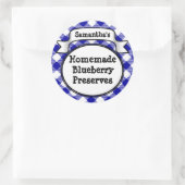 Étiquette de confiture En vichy bleuté Jelly Jam J (Sac)