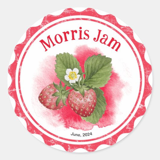 Étiquette de confiture fraise (Devant)