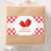 Étiquette de confiture fraise (En situation)