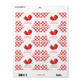 Étiquette de confiture fraise (Feuille entière)