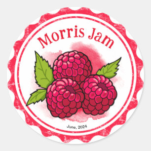 Étiquette de confiture framboise