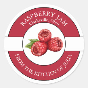 Étiquette de confiture framboise