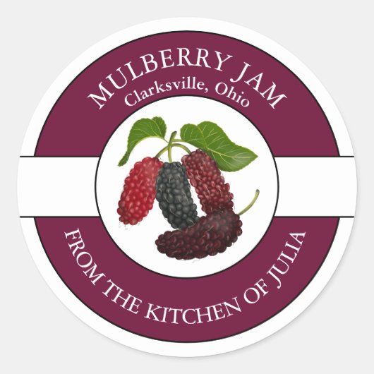 Étiquette de confiture Mulberry (Devant)