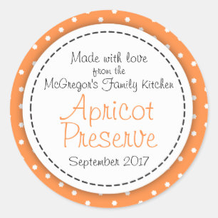 Étiquette de confiture orange d'abricot arrondi