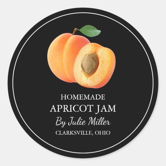 Étiquette de confiture simple Apricot fait maison (Devant)