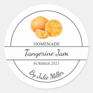 Étiquette de confiture simple Tangerine Orange fai