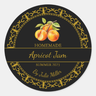Étiquette de confiture vintage or maison Apricot