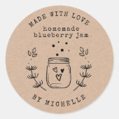 Étiquette de conservation artisanale avec amour (Devant)