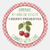 Étiquette de conservation de cerises maison en con (Devant)