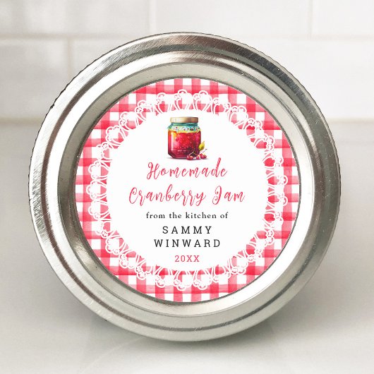 Étiquette de conservation de confiture de canneber