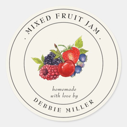 Étiquette de conservation de confiture de fruits m (Devant)