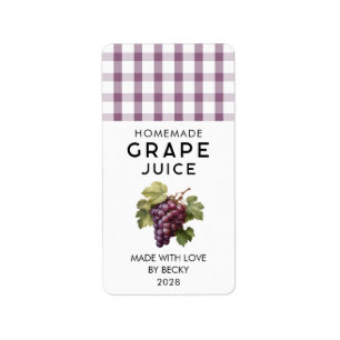 Étiquette de conservation de jus de raisin rouge f