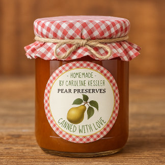 Étiquette de conservation de poires maison