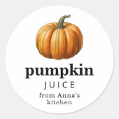 étiquette de conserve de jus de citrouille avec ci (Devant)