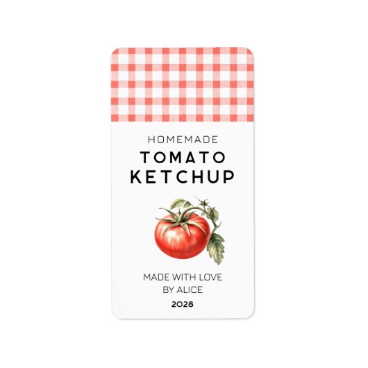 Étiquette de conserve de Ketchup de tomate fait ma (Devant)