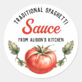 Étiquette de conserve de Sauce Spaghetti Tradition (Devant)