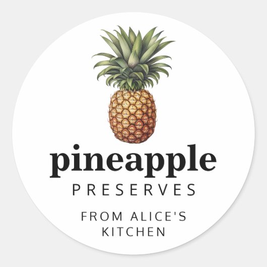 étiquette de conserves de ananas maison (Devant)