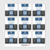 Étiquette de conteneur de Carré noir noir noir QR  (Feuille)