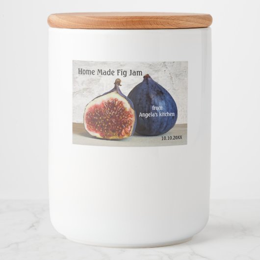 Étiquette de conteneur de confiture de fig (Devant)