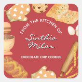 Étiquette de cookies rustique aquarelle (Devant)