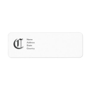 Étiquette de coordonnées de retour Monogramme pers