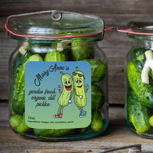 Étiquette de cornichons drôles de Pickle Pals