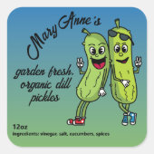 Étiquette de cornichons drôles de Pickle Pals (Devant)