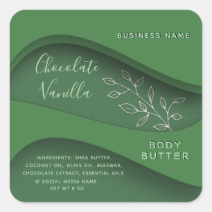 Étiquette de cosmétique botanique vert moderne et