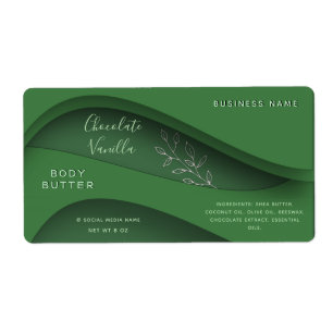 Étiquette de cosmétique botanique vert moderne et