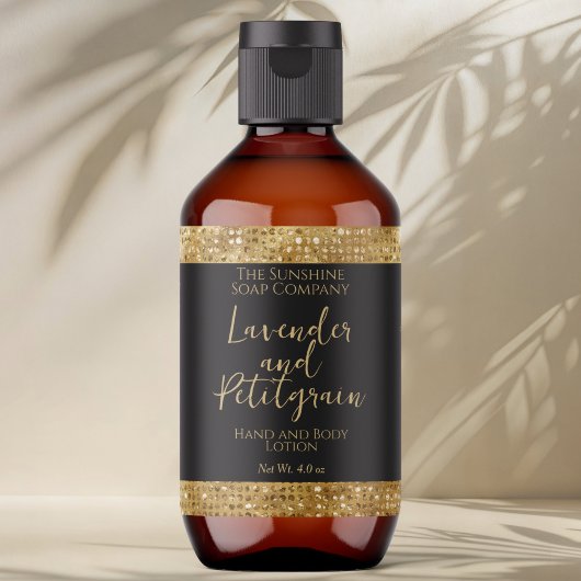 Étiquette de cosmétique de luxe - Parties scintill