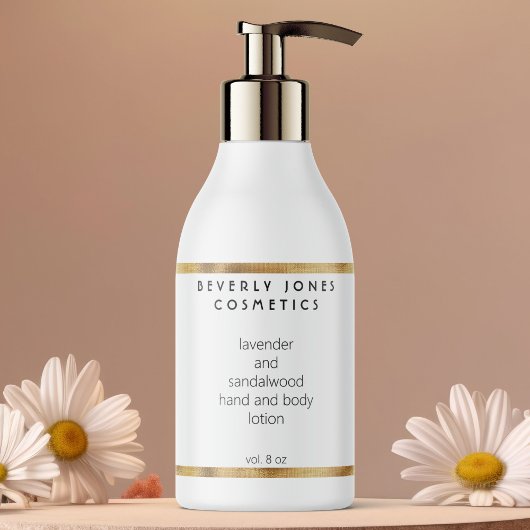 Étiquette de cosmétiques élégante minimaliste or e