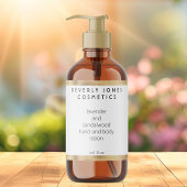 Étiquette de cosmétiques élégante minimaliste or e