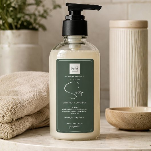 Étiquette de cosmétiques faits maison vert forêt