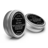 Étiquette de cosmétiques noire imperméable avec te