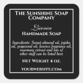 Étiquette de cosmétiques simple noire avec texte b (Devant)