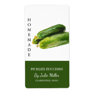 Étiquette de courgettes chini cuisiné maison moder