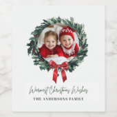 Étiquette de couronne de Noël personnalisé avec ph (Étiquettes simples)