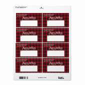 Étiquette de courrier pour les fêtes avec écriture (Feuille entière)